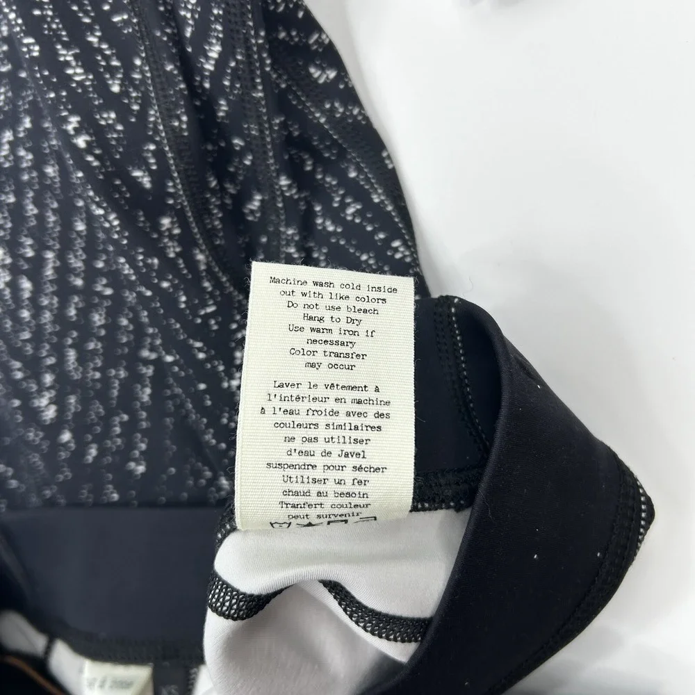 Rag & Bone Active Lawson Chevron Leggings Cropped Ankle Zip Size XS Black White - Picture 6 of 9